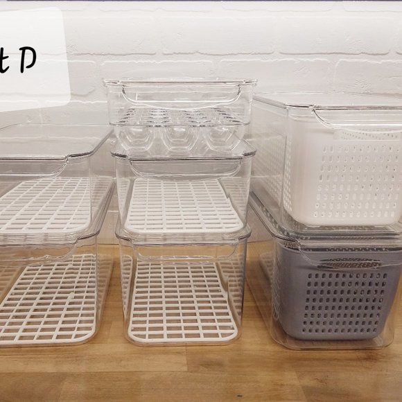 New - Fridge Organizers Fresh Produce Saver Containers - Set of 7 - Picture 1 of 9